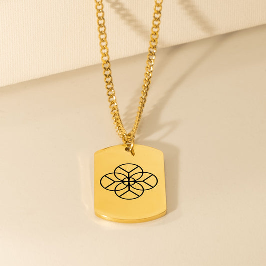 Turk Logo Cuban Tag Necklace