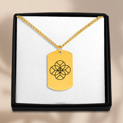 Turk Logo Cuban Tag Necklace